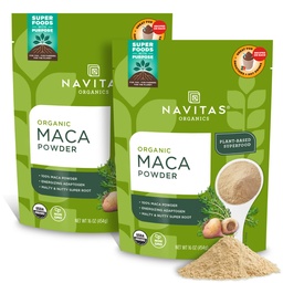 Navitas Organic Maca Powder, 16oz. (2- Pack), 181 Sługi - Organic, Non-Gmo, Niskie temp- Suszony, Gluten- Free, Light Brown