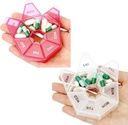 Pill Organizer, 2 Pack Pill Box, Small Pill Case, Medicine Pill Organizer 1 Time a Day, Weekly Pill Organizer, Pill Container, Pill Holder, Daily Pill Organizer Travel Pill Organizer 7 Day (Red & White)