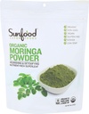 Sunfood Moringa Powder, Organic. Użyj do utraty włosów, utrata wagi. Czysty pojedynczy składnik produktu. 8 Oz Bag