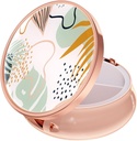 Pudełko na tabletki Rouidr, 3 pojemnik na lek, pudełko na leki dla małych metalowych podróżnych na torebki i kieszeń, Rose Gold, Liście Boho
