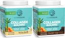 Czekolada & Vanilla Wegan Collagen Proszek w proszku Zestaw 124; Bundle & Zapisz 124; Roślina na bazie Collagen Booster 124; Nie-GMO Nie Dodano Soi cukrowej lub mlecznej (20 Służenie Czekolada, 20 Służenie Vanilla)
