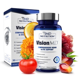 1MD Nutrition VisionMD Eye Witamina CARMIS - Suplement do oczu dla dorosłych - z OptiLut Lutein & Zeaksantyna - Pomaga Vision Health Care, Codzienne Szczepy oczu, & Okazjonalne Suche Oko - 30 Softgels