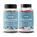 Eu Natural Conception for Her Capsules & Gummies Bundle - Pomaga Ovulation, Hormonal Balance, & Regular Cycles - 60 Capsules + 75 Strawberry Flavor Gummies