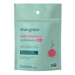True Grace Daily Women 's Multivitamin 50 + - 120 Easy- to- Połknięcia tabletek - Immune, Energy, Długoterminowy i Wspomaganie Pamięci - Wegan - Gluten, Soy & Żelazko Free - 60 Sługi