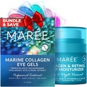 MAREE Eye żele & Collagen krem nawilżający twarz Bundle - pod żele oczu do puszystych oczu i ciemnych kręgów, Anti Anging twarzy krem z efektem hydrating - Kolagen morski i kwas hialuronowy, Retinol