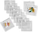Zippert Pill Pouch Torby - 12 szt., Slide Lock Clear Plastic Mini Bags, BPA- Free do tabletek Witaminy, Suplementy, Leki, Biżuteria, Rzemiosło, Małe obiekty - Samouszczelnianie, Przyjazny dla podróżujących