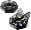 Deke Home - Small Weekly Pill Organizer (2 Pack), Round Pill Dispenser for Travel, Mini Pill Organizer, Compact Medicine Holder, Pill Sorters 7 Dni, Przenośny pojemnik witaminy, BPA Free (Food Grade)