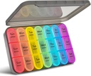Zielony cykl Cotygodniowy Pill Organizator 3 razy dziennie, 7 dzień Pill Box Małe kombinezony, Przenośne codzienne Medicine Planner Dispenser Case, Home & Travel Pill Container dla witamin, Olej rybny i suplementy