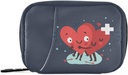 Naanle Pill Organizer Heart with Cross Pill Box 7 Day Pill Case Bag Travel Pill Organizer Bag with Zipper Portable Weekly Case Compact Rozmiar dla posiadacza suplementu witaminy