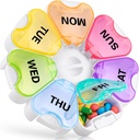 Cotygodniowy Pill Organizator z Easy Push Button Design, Gelibo Duże Pill Box 7 dzień, Codzienne Pill Case Organizator Medycyny Witaminy, Oleje rybne, Suplement Artretyzm Przyjazny nowej edycji