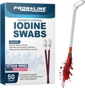 FrontLine Povidon Jod Swabs, Antyseptyczne Swabstics, Jod Solution, Oczyszczanie Bawełna Swab, Indywidualnie zapakowane dostawy medyczne, Pielęgnacja rany, Pierwsza pomoc, Oczyszczanie rany, Pudełko 50