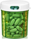 Round Pill Organizer Dispenser - Pill Pudełka z 4 Komory na lekarstwa, witaminy i suplementy Butelka Codzienne Pill Case Reminder Box