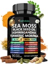 Adndale Sea Moss Black Seed Oil Ashwagandha Ginger Capsules. Kapsułki SeaMoss z olejem z nasion czarny, Ashwagandha, Turmeric, Moringa, Bladderwrack, Burdock Root, Manuka Miód, Cynamon