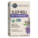 Ogród Organics Life Sen Well Rest & Odśwież 30 Tablets, Lemon Balm, Green Tea Extract L- Theanine, Valerian Korzeń, Rumianek, Probiotics- Organic Non-GMO Vegan Gluten