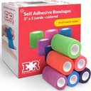 Ever Ready First Aid Self Adherent Cohesive Bandaże 3 "x 5 Jardów - 24 Count, Rainbow Colors