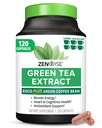 Zenwise Health Green Tea Extract Kapsułki dla mężczyzn i kobiet - Suplement EGCG z Green Coffee Bean Extract zwiększa energię i pamięć - Immune Support for Skin, Mózg & Hearth Health - Wegan - 120 Count