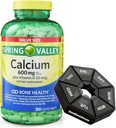 Wiosna - Dolina Wapń 600 mg + Witamina D 20 µg - 500 Licz z Cotygodniowym Pill Organizator GoodDealsHouse - Bone Health Dietetic Supplement Tablets
