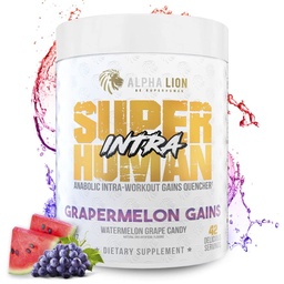 ALPHA LION Superhuman Intra Workout Proszek dla mężczyzn i kobiet, Amino Acids Drink, Muscle Recovery Supplement, BCAA Proszek, Elektrolity i Hydration Mix (42 Słupki, Arbuz Grape Candy Flavor)