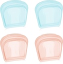 Nuenen 4 Kawałki Małe przenośne Open Pill Pouch Silikon Medicine Pouch Bag Przechowalnia leków wielokrotnego użytku Pocket Clear Travel Pill Bag Resealable Pouches Organizer (Niebieski, Rose Gold)