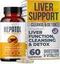 Liver Cleanse Detox - Herbal Liver Supplement with Turmeric; L-Cysteine Detox Support Liver Health; Healthy Digestion - Liver Support Detox Cleanse Supplements - 60 Ct (1)