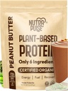 Organiczny Wegański proszek białkowy - aromat masła orzechowego, na bazie plantacji, Gluten- free, Non-GMO, Soy- Free, 20 g białka na serwowanie, Idealny do Smoothies, Shakes, Pieczenie, Gotowanie (1 Pack, 20 Servings)