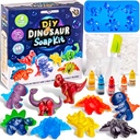 Oryginalny zestaw do produkcji mydła dla dzieci, zestaw do mydła dla dzieci z Dino Shaped Trays, Baza mydła, Kolory i zapachy atramentu, Fun Educational Science Zestawy dla chłopców i dziewcząt, kreatywne zabawki dla dzieci