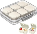 Pill Organizator SOFISO 4 / 6 Zestaw wolny montaż Travel Medicizer Organizator 10 Dzień Pill Organizator Przenośny Pill Pudełko Waterproof Pill Case Daily Medication Carry Case for Vitamin, Oleje rybne, Suplementy