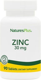 NaturesPlus Tabletki cynku - 30 mg, 90 Tabletki wegetariańskie - Suplement systemu immunologicznego do wzrostu i naprawy komórek - Promotes Zdrowe trawienie, Metabolizm i Wizja - Bezglutenowy - 90 Służenie