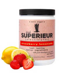 Superior Electrolytes- Plant Based Electrolyte Supplement w / Sea Minerals for Hydration & Recovery- Keto Friendly, Non-GMO, Zero Sugar, Vegan Healthy Sports Drink Powder - Truskawka Lemon (70 Serv)