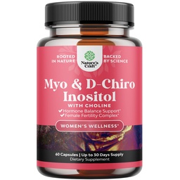 Myo- Inositol & D- Chiro Inositol Suplement dla kobiet - Suplement choliny do regulowania cyklu menstruacyjnego, płodności i równowagi hormonalnej - Womens Hormon Równowaga z Myo & D- Chiro - 60 Kapsułki