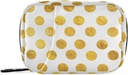 Naanle Gold White Polka Dot Pill Box 7 Day Case Bag Travel Organizator z Zipper Portable Weekly Compact Rozmiar dla posiadacza suplementu witaminy A kropki Golden 4.6 x 3,14 x 1,88 Inch 0,12 kg