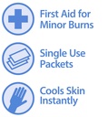 Globe First Aid Burn żel z Aloe 0.9g Pakiety, (Pole 144) Zaawansowany żel pierwszej pomocy dla tymczasowej ulgi drobnych oparzeń, cięć i rozdrabniania