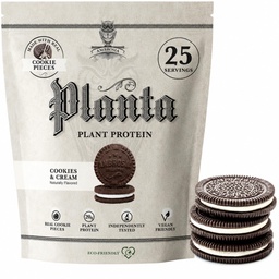 Ambrosia Planta - Premium Plant- Protein based 124; Vegan & Keto Friendly & 124; Smakołyki smakosz bez kwitnienia lub stomach Usset 124; Gluten & Soy Wolny 124; Nie dodawany cukier 124; 25 Służenie 124; Ciasteczka śmietankowe
