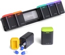 Tygodnik Pill Organizer Magnetic, Odkurzalny Pill Box 7 Dzień 1 Czas w ciągu dnia, Duży Pill Travel Case, Tydzień raz dziennie Dispenser Medicine Container Holder do suplementu, Witamina, Czarny