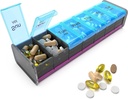 Extra Duży Pill Organizer - XXL Pill Box 7 Day - Cotygodniowy Pill Organizator z AM PM Duże Komory Big Pill Case for Supplements Jumbo Pill Holder for Vitamin Ogromne Medicine Organizator 2 razy dziennie