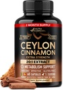 Ceylon Kapsułki cynamonu - Dodatkowa siła - Energy Heart & Metabolizm Wsparcie dla mężczyzn i kobiet - Czysty naturalny Cynamon 20: 1 Suplement ekstrakcji - GMO & Gluten Free - Made in USA - 60 Kapsułki 2 Miesiąc