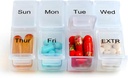 Cotygodniowe Travel Pill Organizer Case for Purse z usuwalne 7 Day Box, Modne Pill Container dla medycyny, Witamina, Suplement
