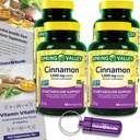 Wybór Bundle Spring Valley Cynamon Suplement diety 1000mg 400 ct Kapsułki wegetariańskie 4 pk (1600 Razem) + "Witaminy witalności" Przewodnik i pojemnik na pióro (6 przedmiotów)!