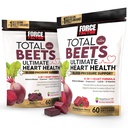 Zestaw czynnika siły Total Beets Ultimate Heart Health Support Blood Pressure Chews with CoQ10, Buek Root Powder, Grape Seed Extract, Suplement ciśnienia krwi do cyrkulacji i przepływu krwi, 120 Miękki