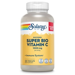 Solaray Super Bio Buffered Witamina C 1000mg, Two-Stage, Timed Release Witamina C z bioflawonoidami, Immune Supplement Supplement - Wysoka absorpcja, Wegan, 60 Day Guarantee, 180 Służenie, 360 VegCaps 140