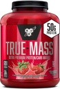 BSN TRUE- MASS Waga Gainer, Muscle Mass Gainer Protein Powder, Truskawka Milkshake, 5.82 Funt