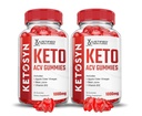 (2 opakowanie) Ketosyn Keto ACCV Gummies Advanced Formula 1000MG Ketosyn Ketosyn Gummies Jabłkowy Cydr Cydr Sok winogronowy Granatowy Sok z buraków w proszku B12 Vegan Non GMO 120 Gummys
