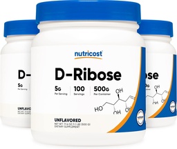 Nutricost D- Ribose Proszek 500 gramów - 5000mg Per Serving, Non-GMO (500 G (3 opakowania))