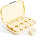 Daily Pill Organizator, 8 Komory Przenośny Pill Case, Moisture- Proof Pill Case, Pill Dispensers, Travel Pill Container, do przechowywania Vitamin Pigułki Cod Liver Oil regularne tabletki (krem biały)