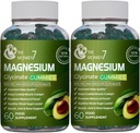 Magnesium Glycinate Gummies with Ashwagandha and CQ10 Calm Magnesium Complex L-Threonate Vegan Non-GMO 800mg Magnesium Glycinate Gummy Magnesium Supplement - Pack of 2