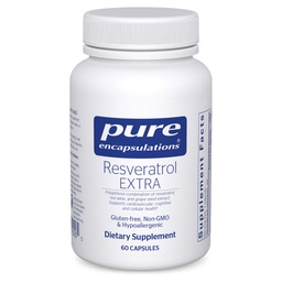 Pure Encapsulations Resveratrol EXTRA - 100 mg Trans- Resveratrol - For Healthy Cellular & Cardiovical Function * - Antioksydants Supplement - Non-GMO & Gluten Free - 60 kapsułki