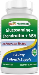 Najlepsi Naturałowie, Glukozamina Chondroitin suplementy MSM, 2600 mg na jedną porcję, 90 kapsułek (90 liczenie (1 paczka))