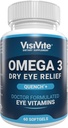 Omega 3 Dry Eye Supplements with EPA and DHA - VisiVite Dry Eye Relief Quench+ Eye Vitamins for dry eyes with Omega 3 Supplement - Dry Eye vitamins Made with Omega 3 Fish Oil - 60 Softgels.