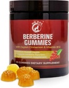 Premium Berberine Gummies 1500mg - Bezcukrowe wsparcie metabolizmu z Cejlon Cynamon, Chrom, Magnez, Cynk i B12- 60