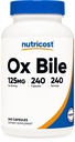 Nutricost Ox Bile kapsułki 125mg, 240 kapsułki - Non-GMO